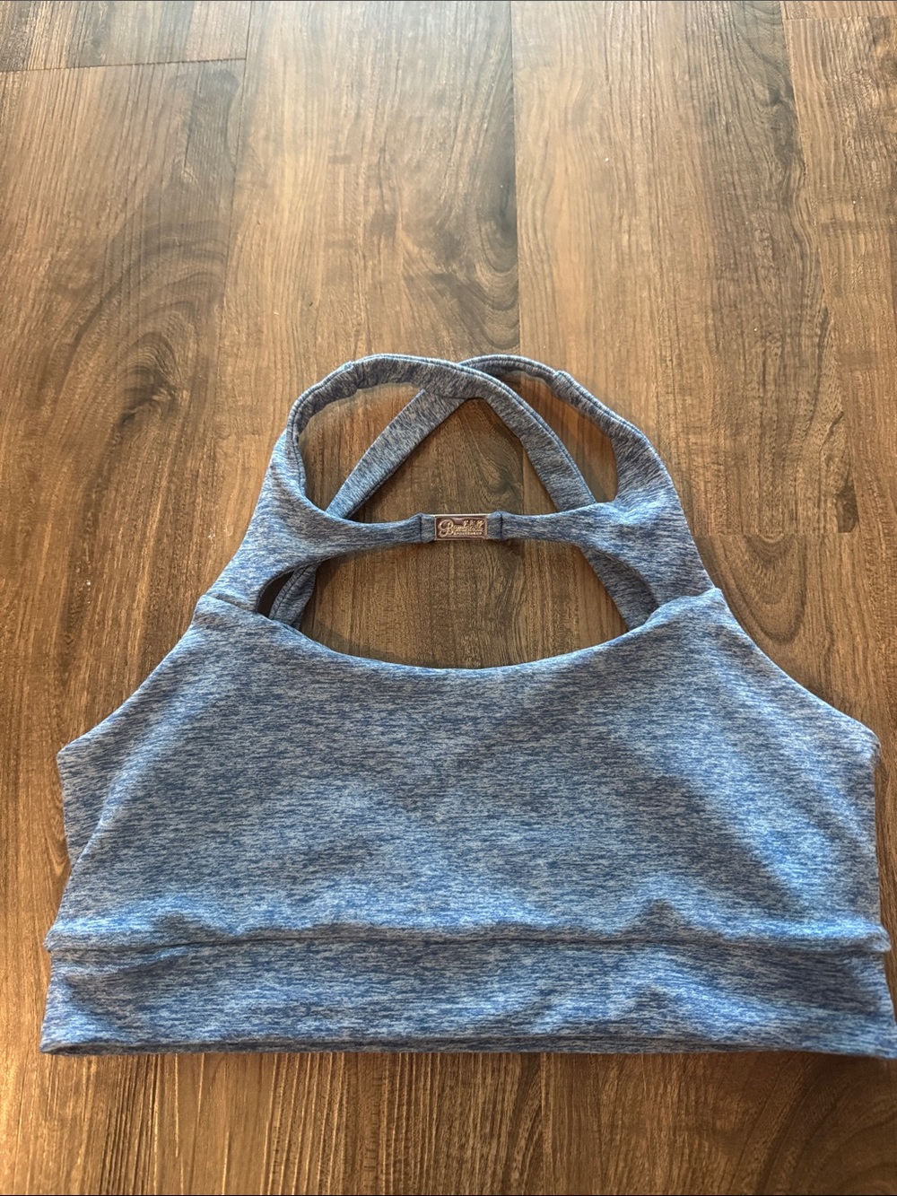 Bombshell Sportswear Heathered Steel Blue Sports Bra